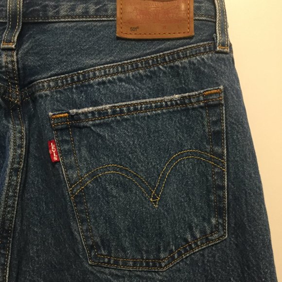 LEVIS 501 Org Fit Wom Jeans W28 L32 Athens Dark Wash - Picture 5 of 15